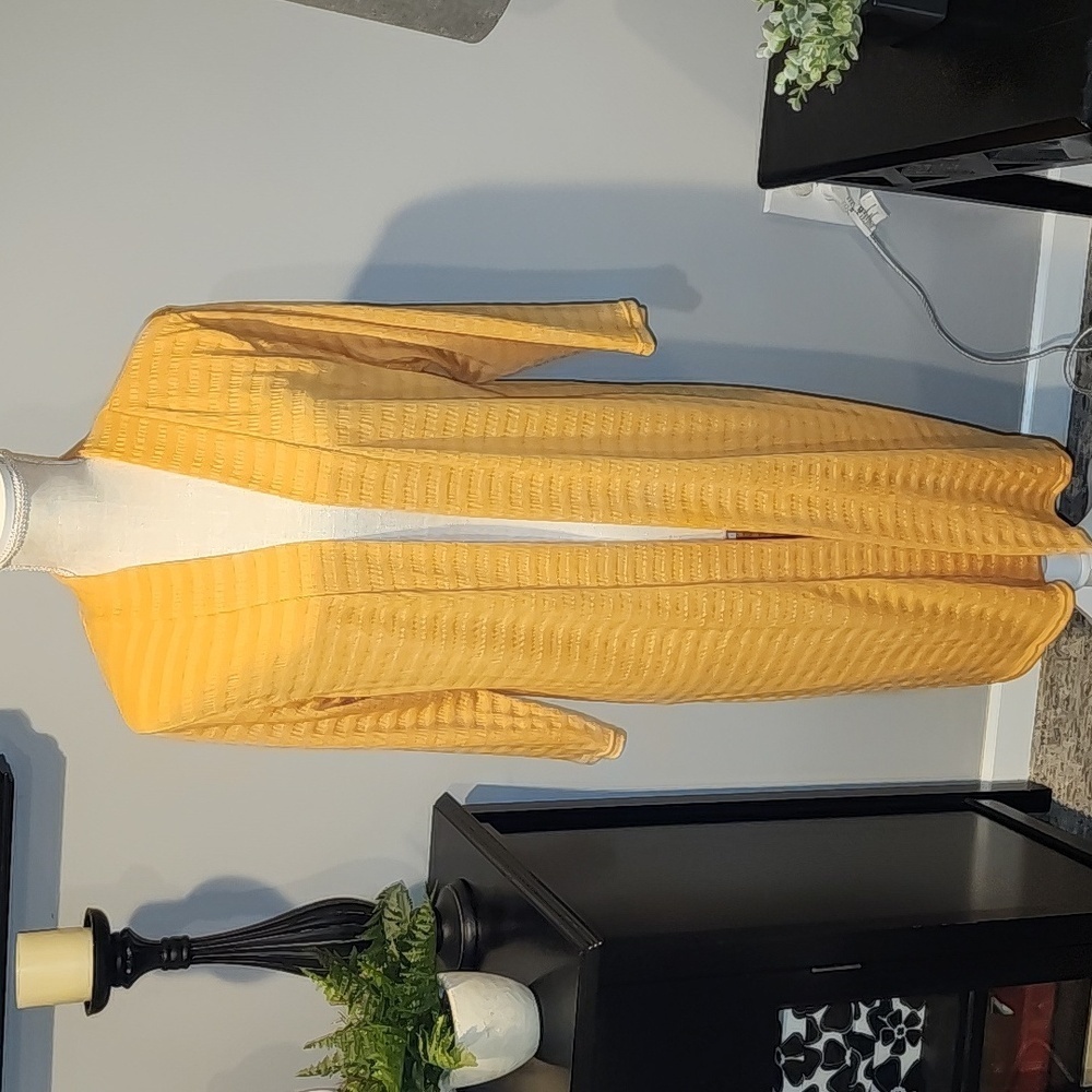 Tint & Shadow orange cardigan size large length 40 in PTP 23 in. Like new